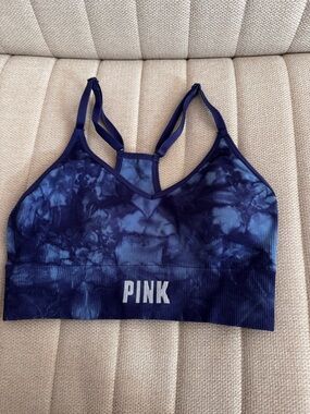 PINK Victoria's Secret Navy Tie-Dye Seamless Pullover Sports Bra